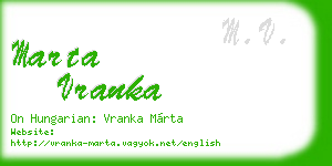 marta vranka business card